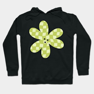 Checker Board Flower - lime green and pistachio Hoodie